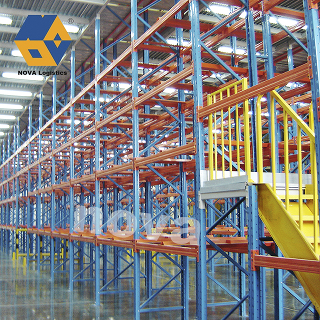 Penyimpanan gudang Racking mendukung rak palet lantai mezzanine