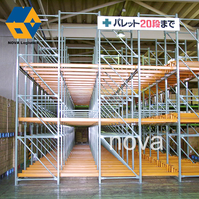 Rak Pallet Dorong Kembali Penyimpanan Multi-level Baja Q235