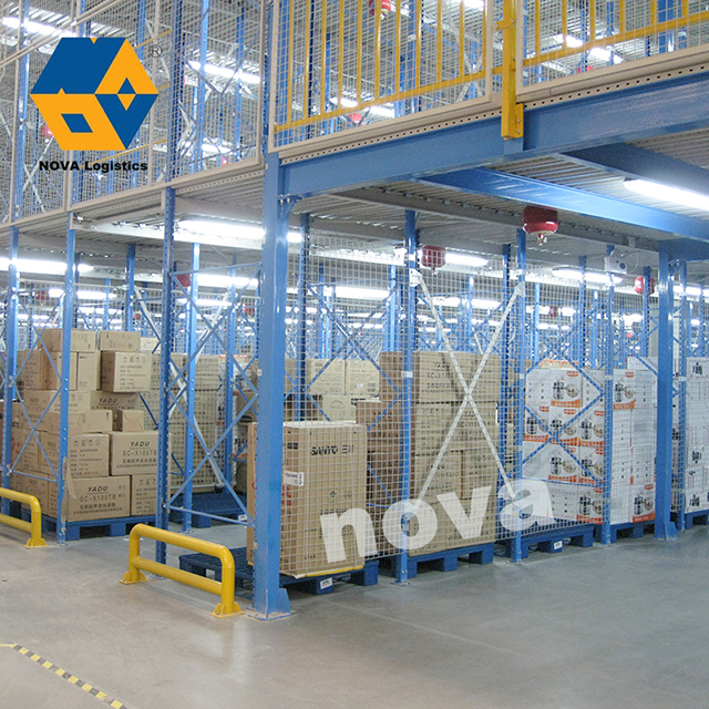 Penyimpanan gudang Racking mendukung rak palet lantai mezzanine