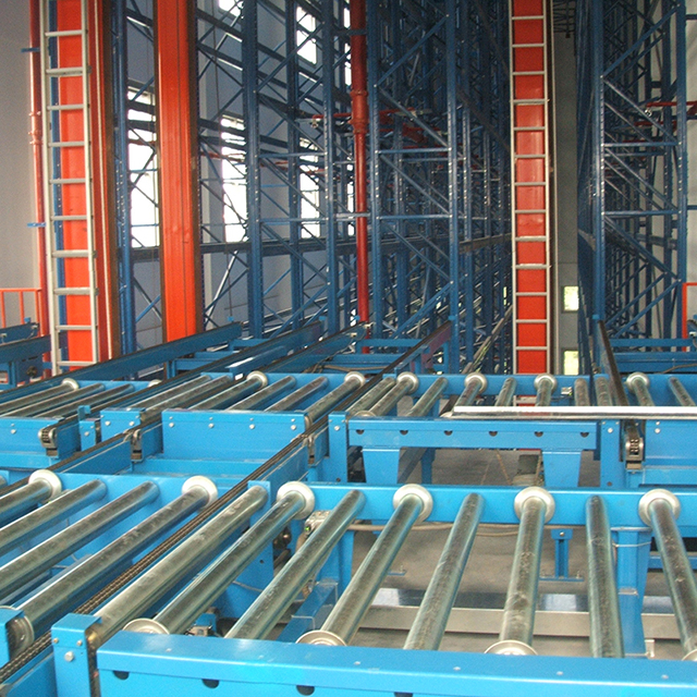 Racking Gudang ASRS Mengelola Sistem Penyortiran Roller Conveyor 