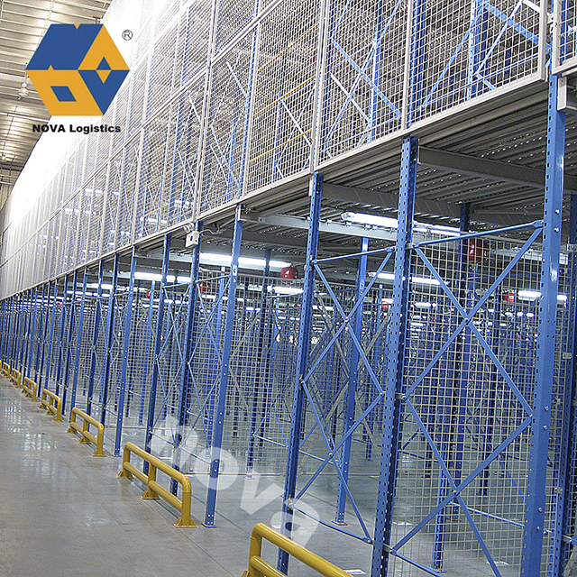Penyimpanan gudang Racking mendukung rak palet lantai mezzanine