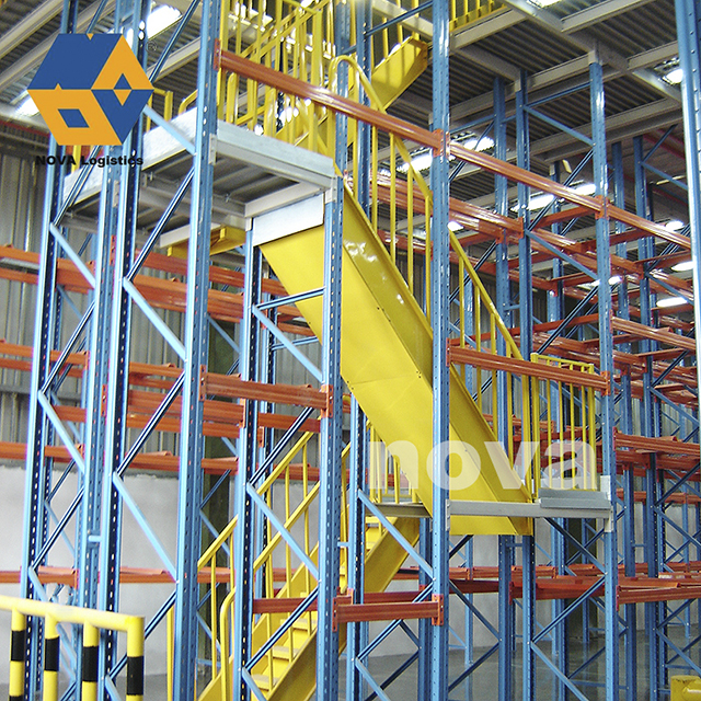 Penyimpanan gudang Racking mendukung rak palet lantai mezzanine
