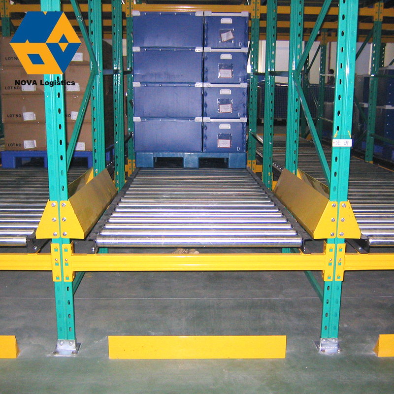 Racking palet baja penyimpanan gravitasi tugas berat